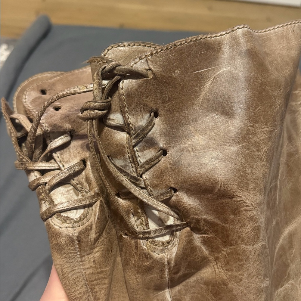 Corral Taupe Leather Mid-Calf Heeled Boots - Picture 5 of 8